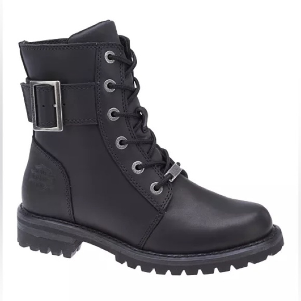 Harley-Davidson Sylewood Black Leather Riding Moto Boots 9.5